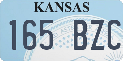 KS license plate 165BZC