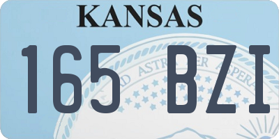 KS license plate 165BZI