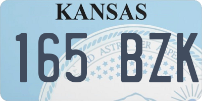 KS license plate 165BZK