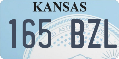 KS license plate 165BZL