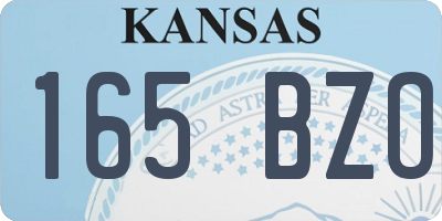 KS license plate 165BZO