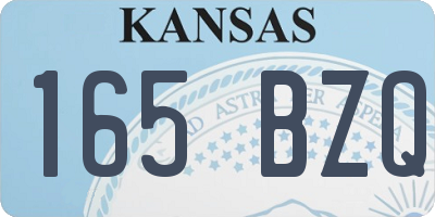 KS license plate 165BZQ