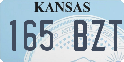 KS license plate 165BZT