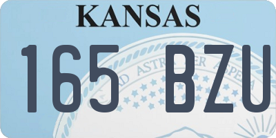 KS license plate 165BZU