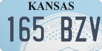 KS license plate 165BZV