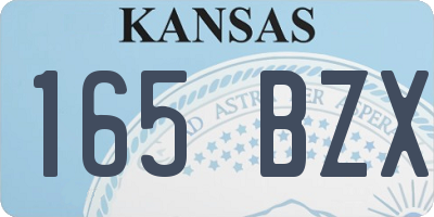 KS license plate 165BZX