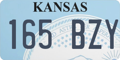 KS license plate 165BZY