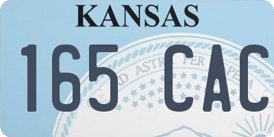 KS license plate 165CAC