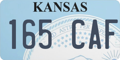 KS license plate 165CAF