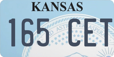KS license plate 165CET