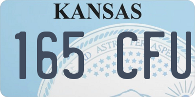 KS license plate 165CFU