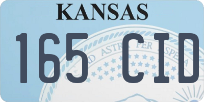 KS license plate 165CID