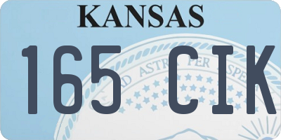 KS license plate 165CIK