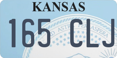 KS license plate 165CLJ