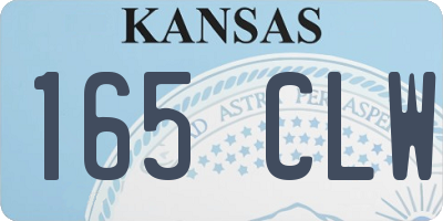 KS license plate 165CLW