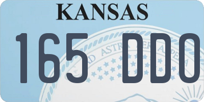 KS license plate 165DDO