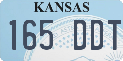 KS license plate 165DDT