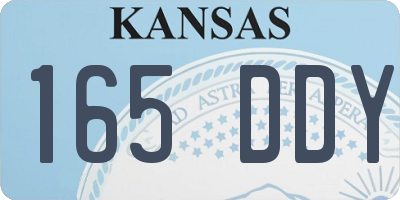 KS license plate 165DDY