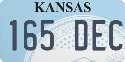 KS license plate 165DEC