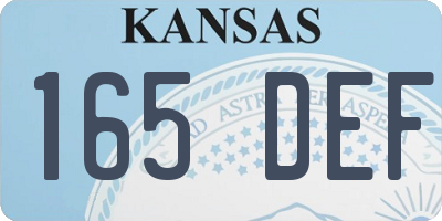 KS license plate 165DEF
