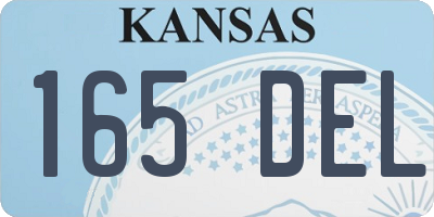 KS license plate 165DEL
