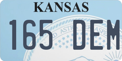 KS license plate 165DEM