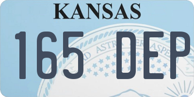 KS license plate 165DEP