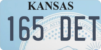 KS license plate 165DET