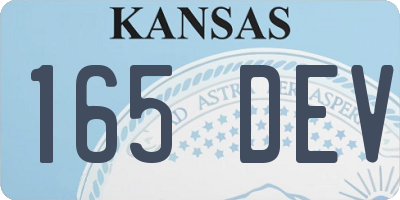 KS license plate 165DEV