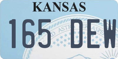 KS license plate 165DEW