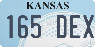 KS license plate 165DEX
