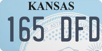 KS license plate 165DFD