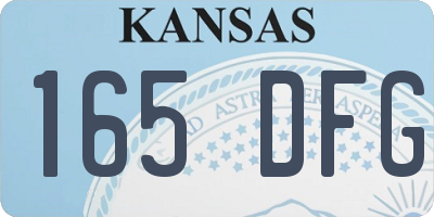 KS license plate 165DFG