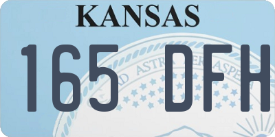 KS license plate 165DFH