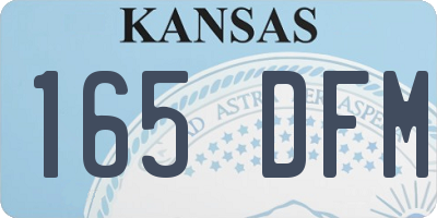 KS license plate 165DFM