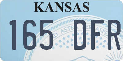 KS license plate 165DFR