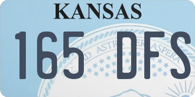 KS license plate 165DFS