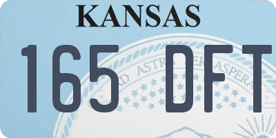 KS license plate 165DFT