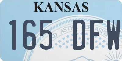 KS license plate 165DFW