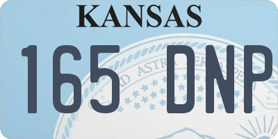 KS license plate 165DNP