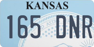 KS license plate 165DNR