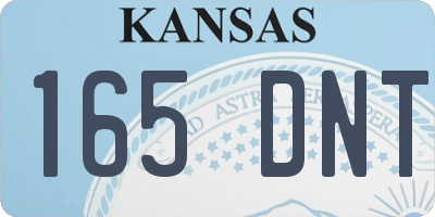 KS license plate 165DNT