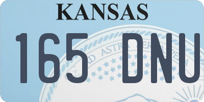 KS license plate 165DNU
