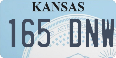 KS license plate 165DNW