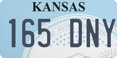 KS license plate 165DNY