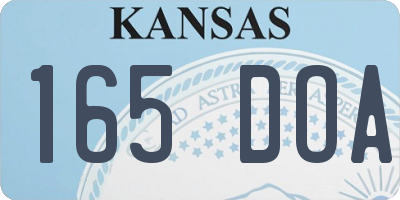 KS license plate 165DOA