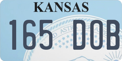 KS license plate 165DOB