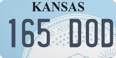 KS license plate 165DOD