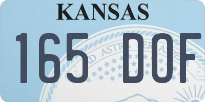 KS license plate 165DOF