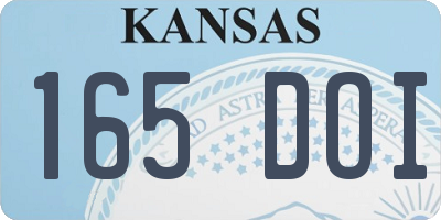 KS license plate 165DOI